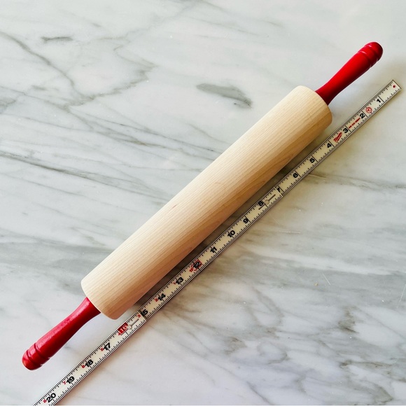 JK Adams•Vintage/Never Used•Maple Rolling Pin with Red Handles•19.5” Full Size🌼 - Picture 8 of 10